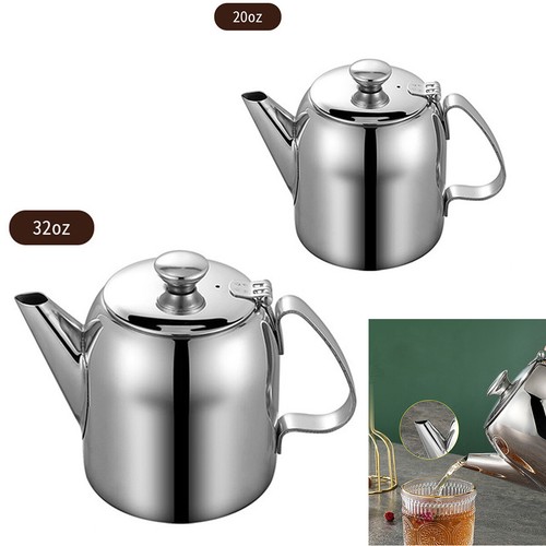 Stainless steel metal teapot - stainless,