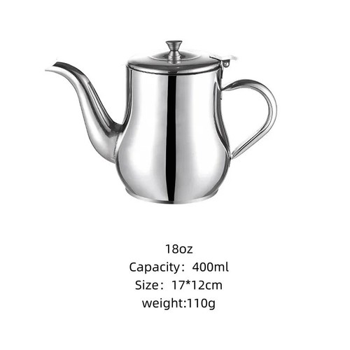 Stainless steel metal teapot - steel,